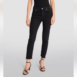 Agolde Toni Skinny Raw Hem Jeans in Faded Black Size 24